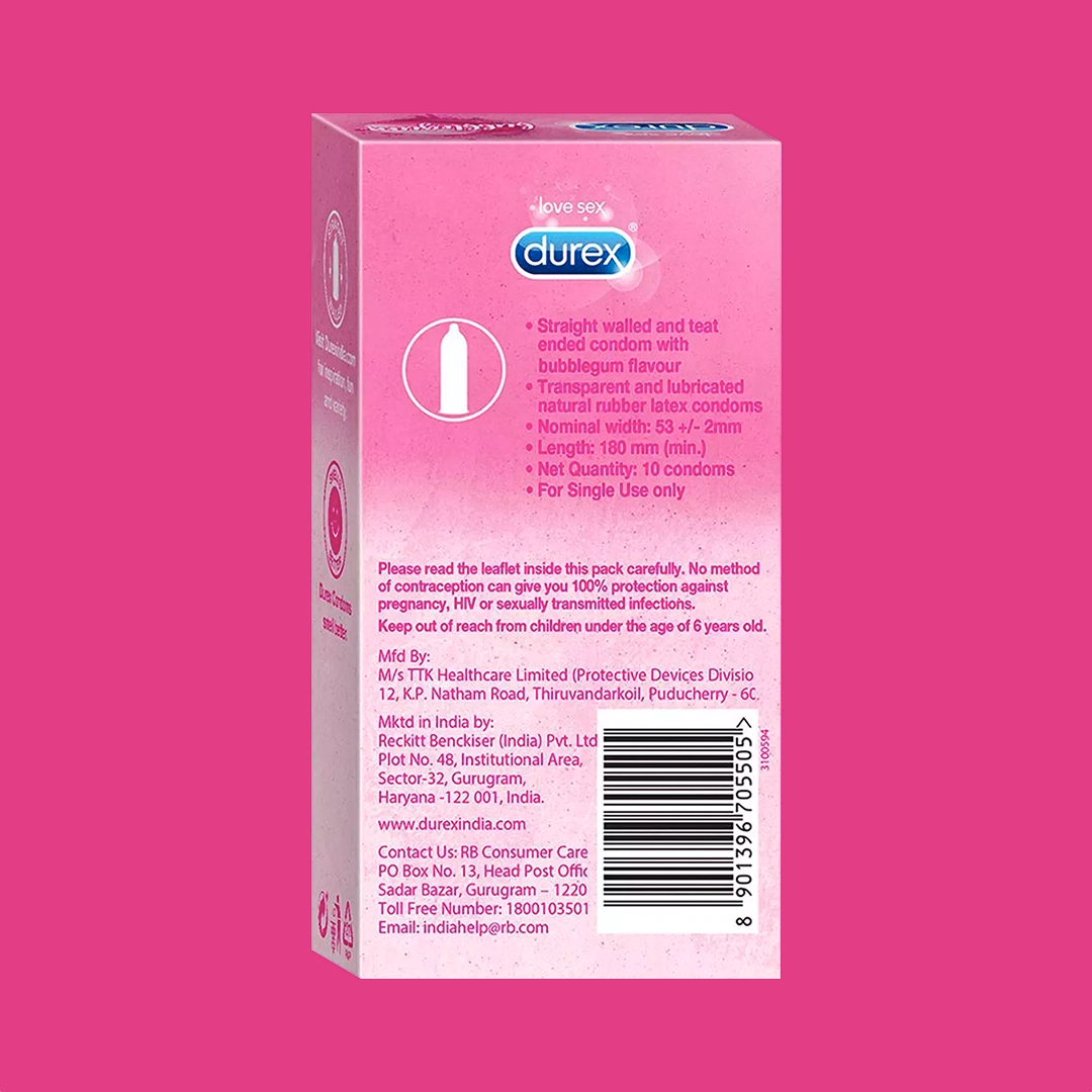Durex Extra Thin Bubblegum Flavoured - 24 Condoms
