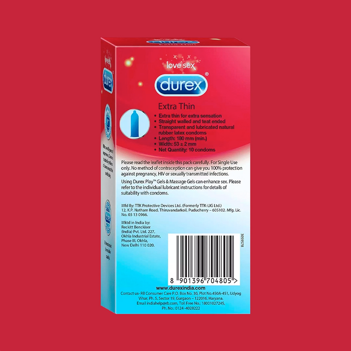Durex Extra Thin - 30 Condoms, 10s(Pack Of 3)