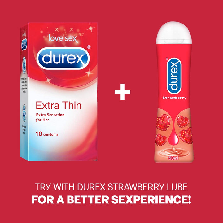 Durex Extra Thin - 10 Condoms, 10s(Pack of 1)