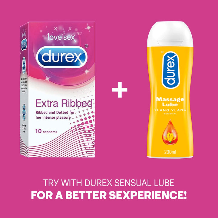 Durex Extra Ribbed - 10 Condoms, 10s(Pack of 1)