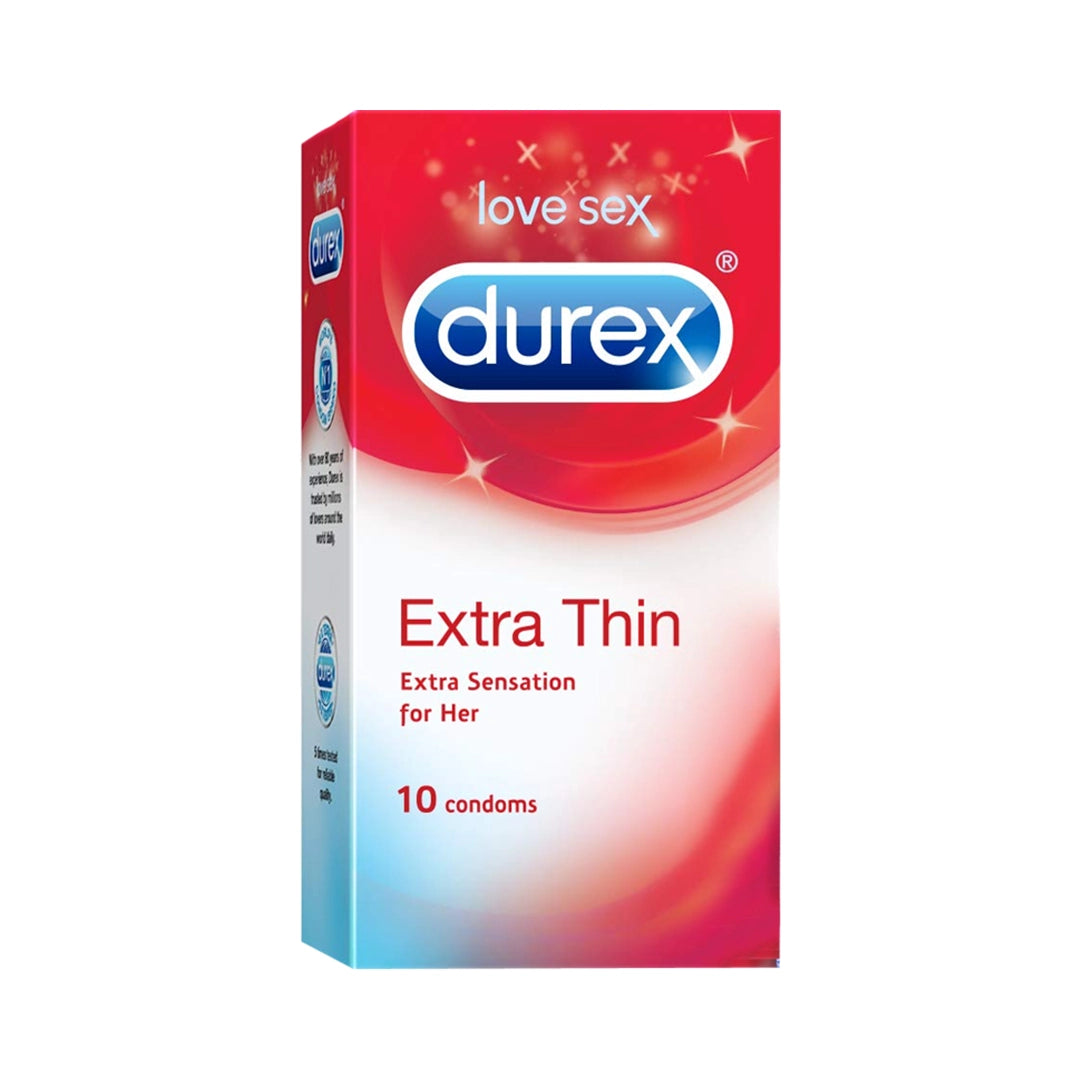 Durex Extra Thin - 10 Condoms - (Pack of 1) Durex India Durex Extra Thin - 10 Condoms - (Pack of 1) Durex India