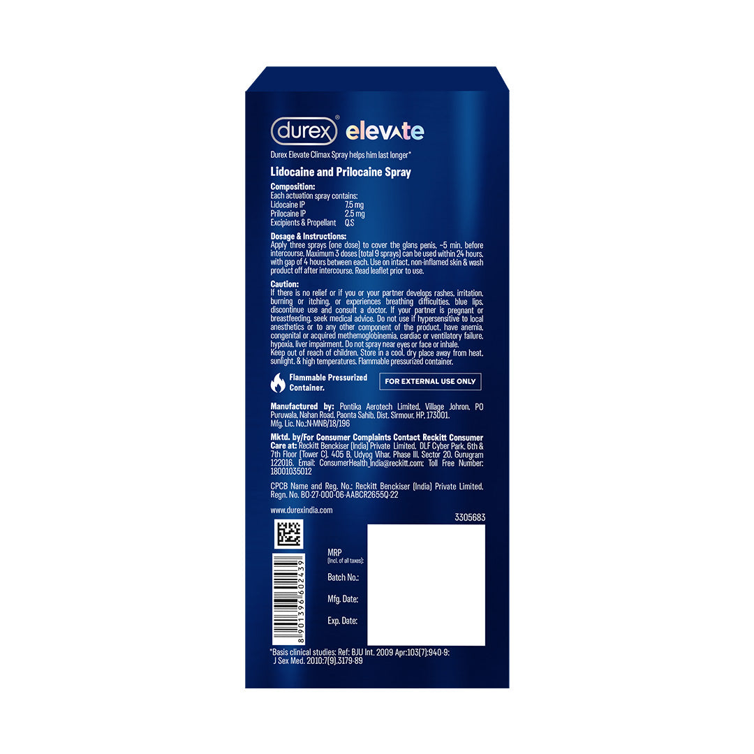 Durex Elevate Delay Spray for Men