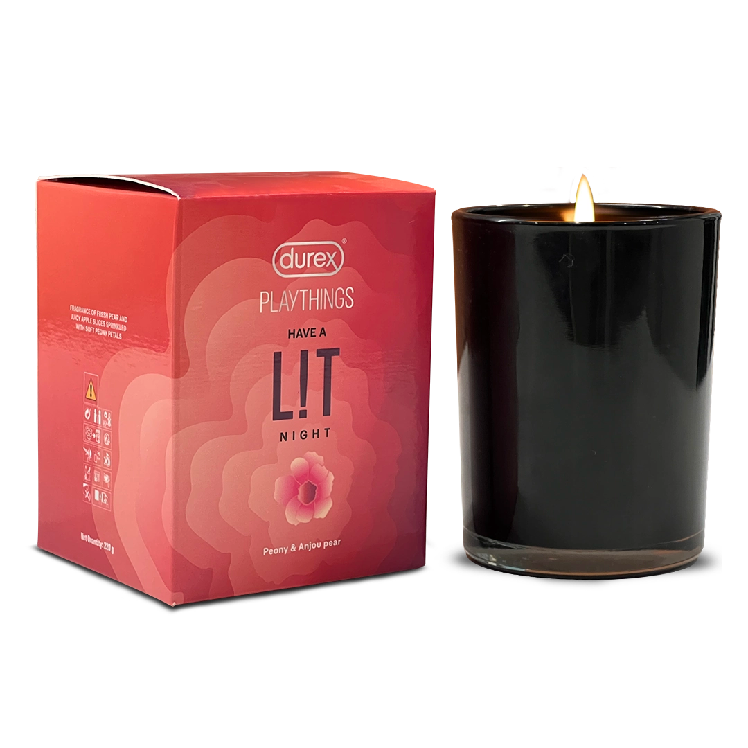 L!T Night Scented Candle- Peony and Anjou Pear – Durex India