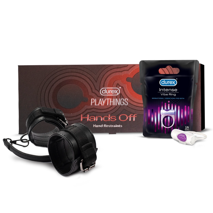The Ring of Desire: Intense Vibe Ring and Hands Off Restraints - Durex India