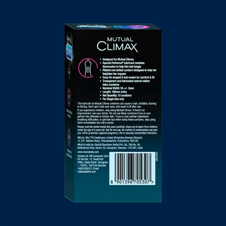 Durex Mutual Climax - 30 Condoms, 10s(Pack of  3)