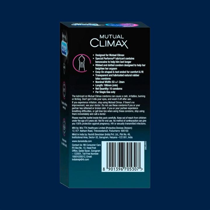 Durex Mutual Climax - 50 Condoms, 10s(Pack of  5)