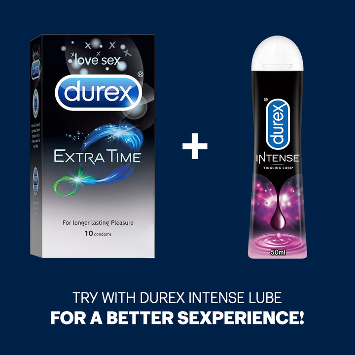 Durex Extra Time - 10 Condoms, 10s(Pack of 1)