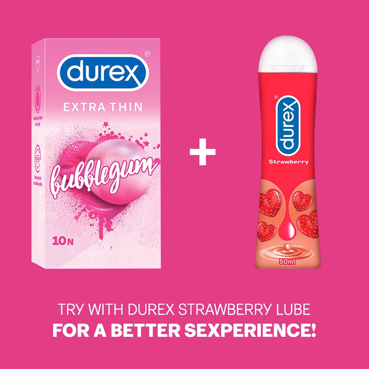 Durex Extra Thin Bubblegum Flavoured - 10 Condoms