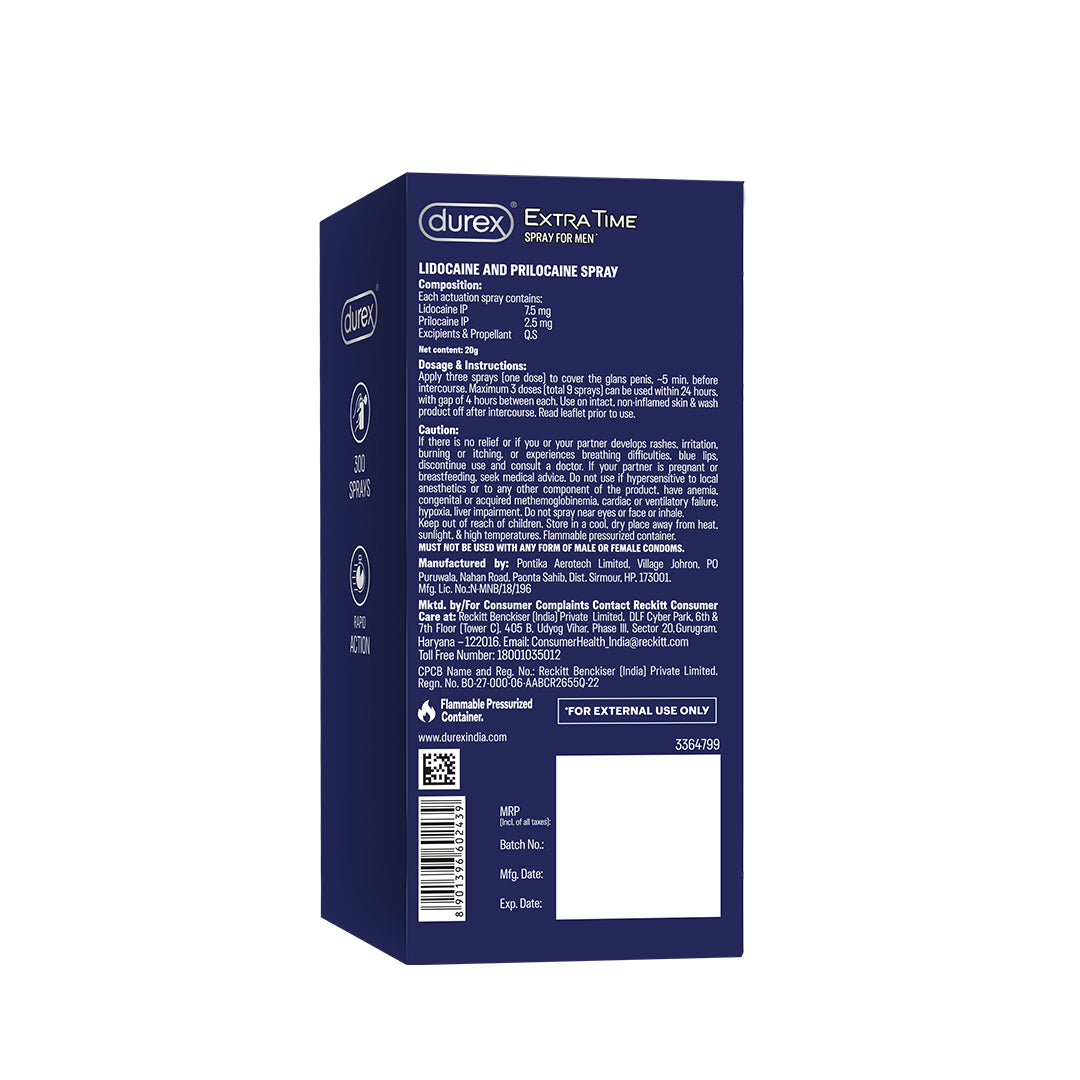 Durex Extra Time Spray for Men (Formerly Elevate Delay Spray)