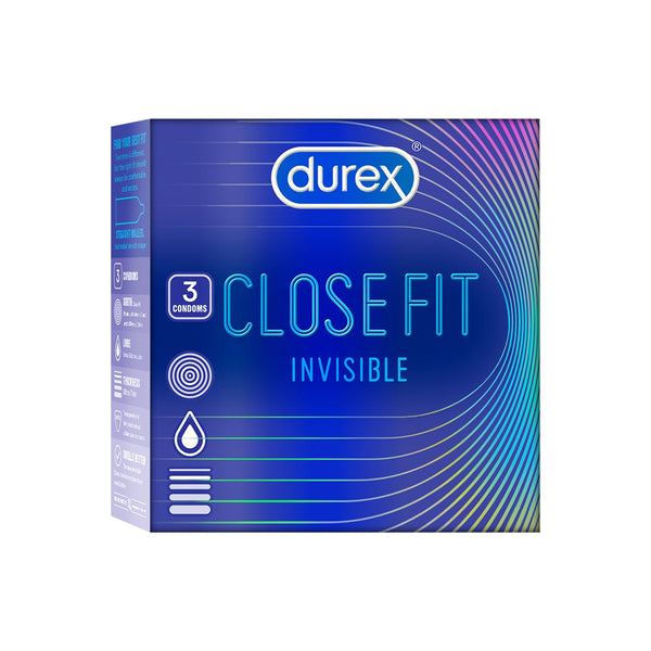 Durex Close Fit Invisible - 9 Condoms, 3s(Pack of 3)