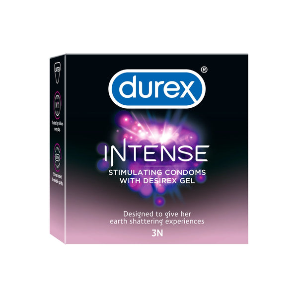 Durex Intense - 3 Condoms, 3s(Pack of 1)