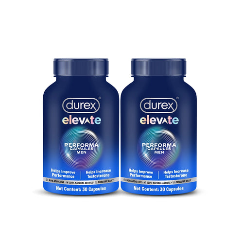 Durex Elevate Performa For Men (Shilajit & Ashwagandha KSM-66) - Pack of 2