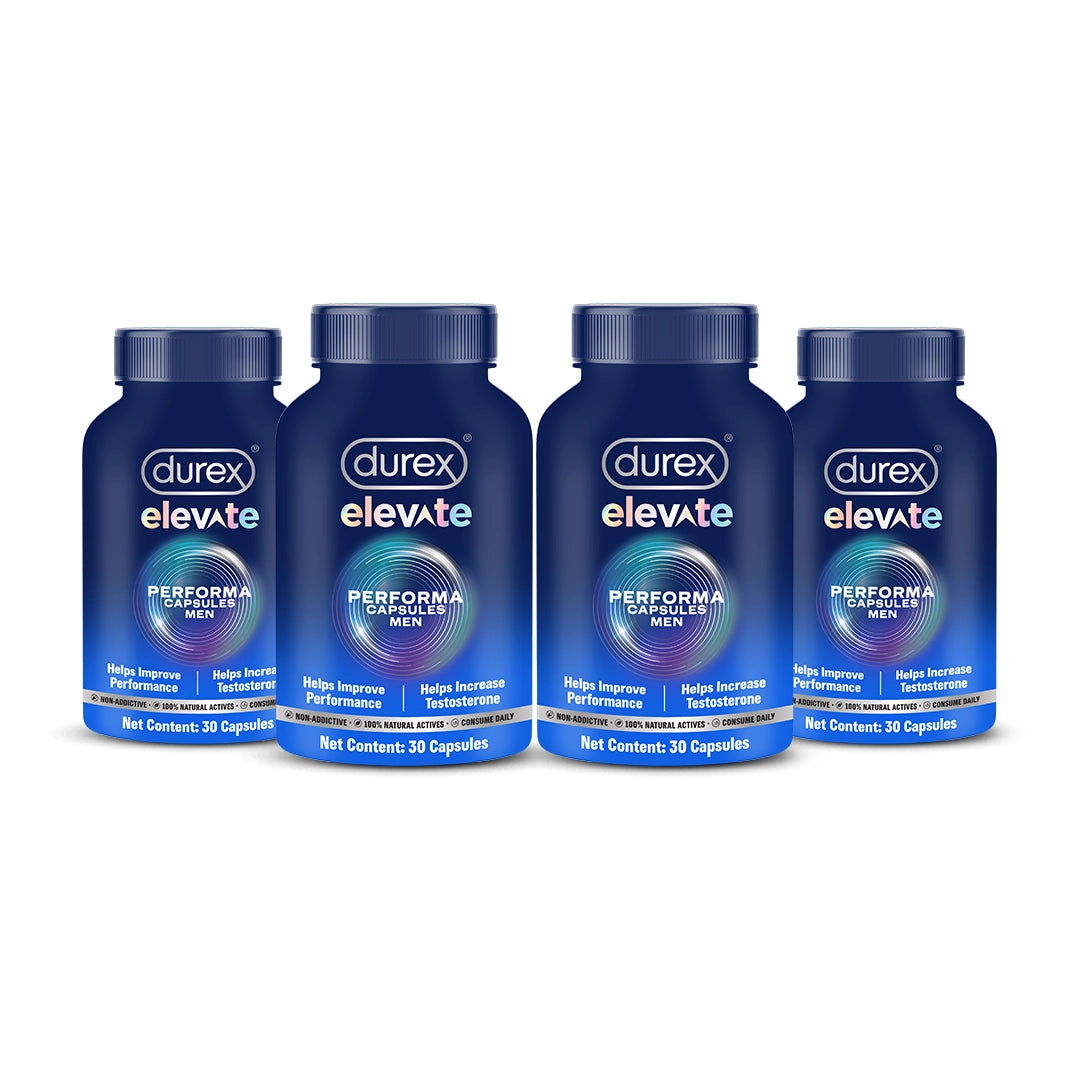 Durex Elevate Performa For Men (Shilajit & Ashwagandha KSM-66) - Pack of 4