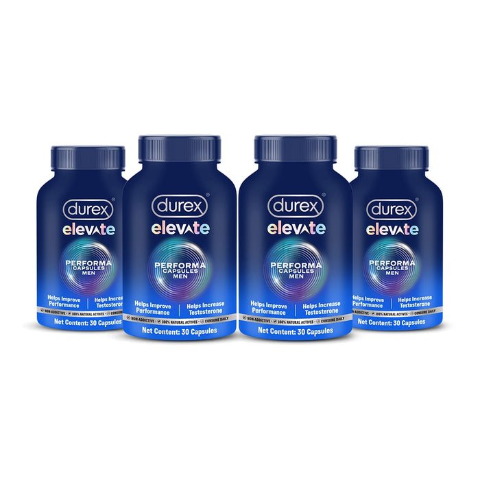 Durex Elevate Performa For Men (Shilajit & Ashwagandha KSM-66) - Pack of 4