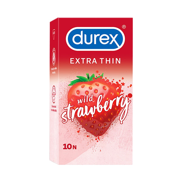 Durex Extra Thin Strawberry Flavoured - 10 Condoms