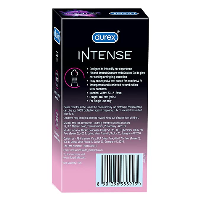 Durex Intense - 20 Condoms, 10s(Pack of 2)