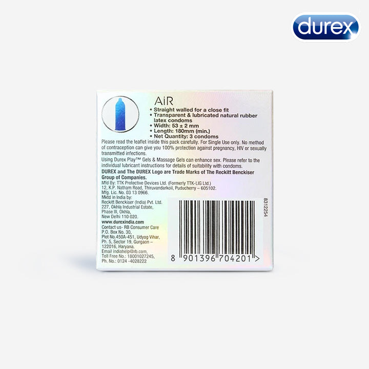 Durex Air - 3 Condoms - Durex India 