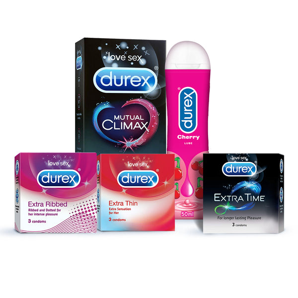 Durex Drive Her Wild Combo with assorted condoms and lubes