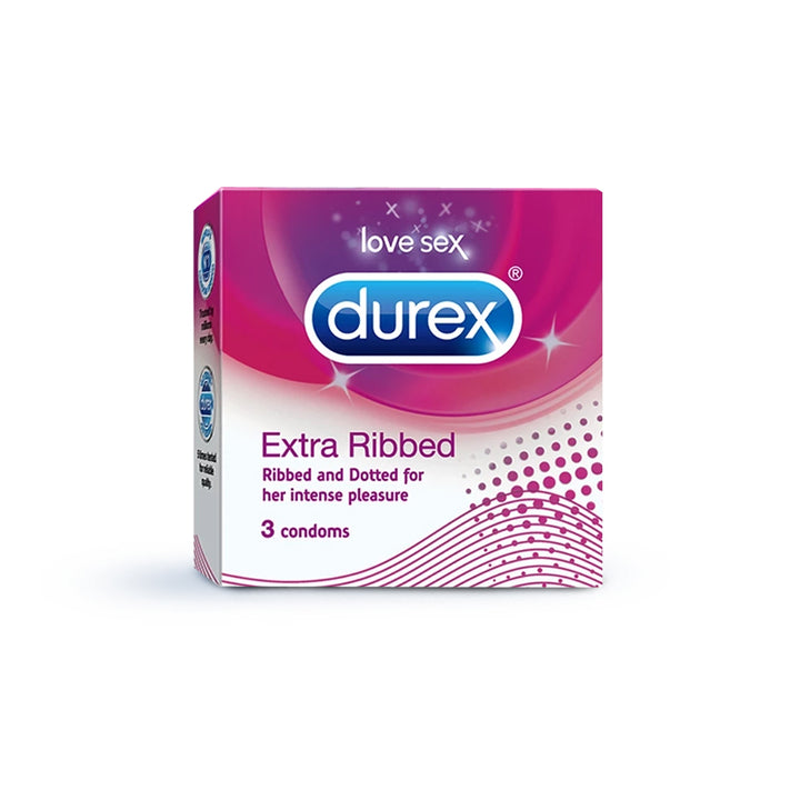 Durex Extra Ribbed - 3 Condoms - Durex India 